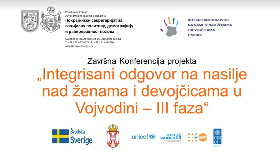 Završna Konferencija projekta „Integrisani odgovor na nasilje nad ženama i devojčicama u Vojvodini – III faza“ — naslovna